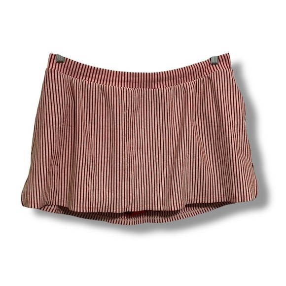 Swim By Cacique Other - Swim by Cacique Red & White Striped Seersucker Swim Skirt with Brief Size 16